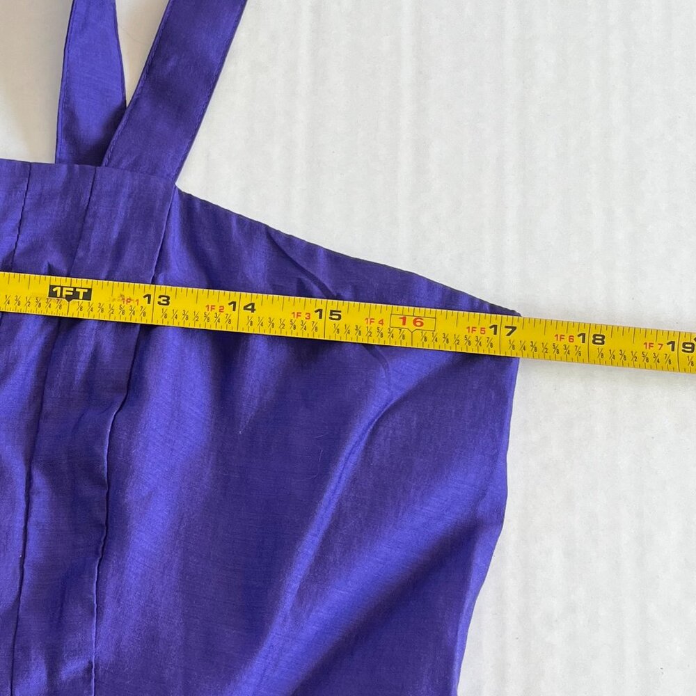 Banana Republic Sz 8 Pleated Purple Camisole Tank‎ Top Lined Back Zip Tencel - Picture 8 of 9